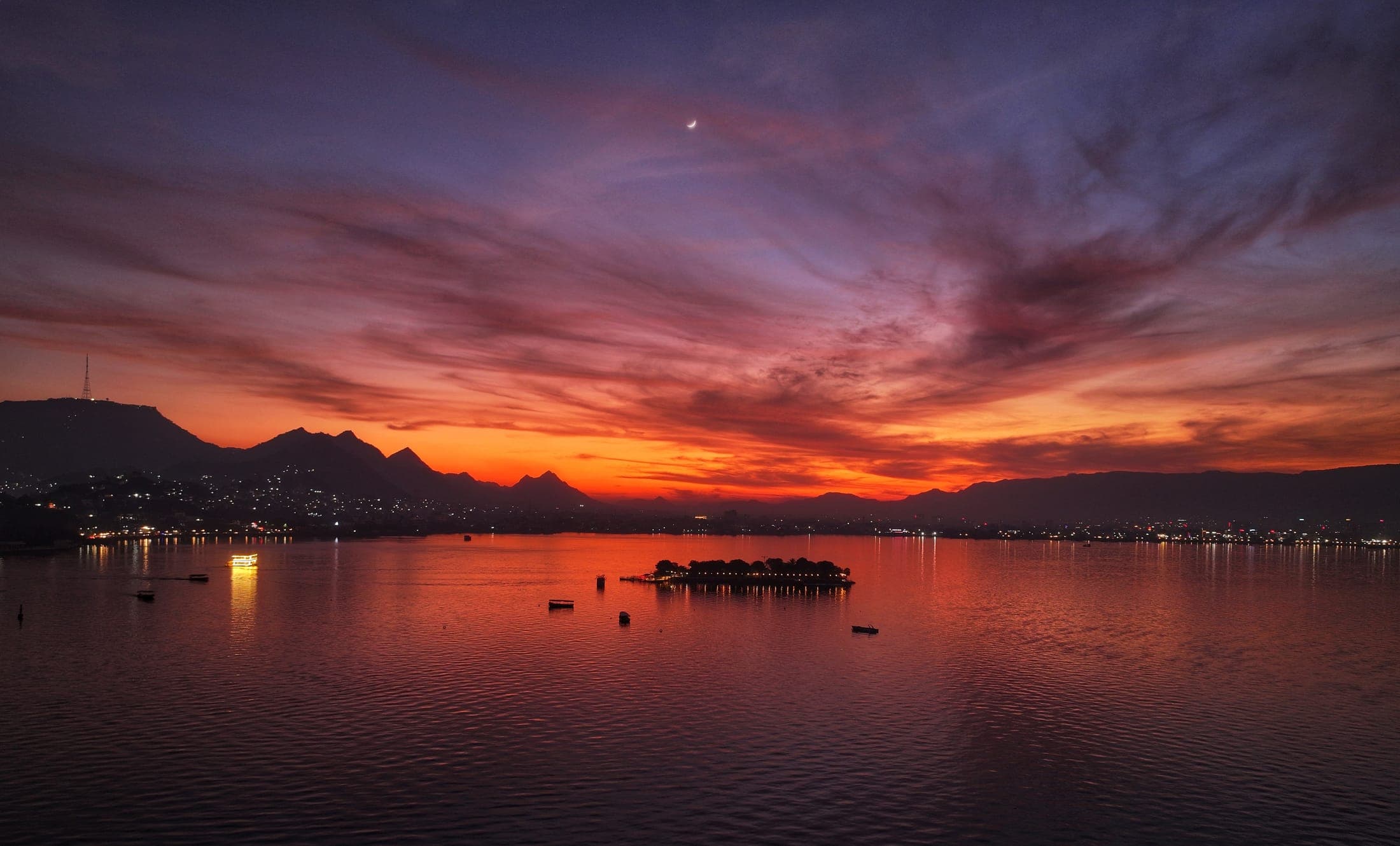 Fire over the lake